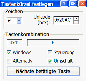 Bildschirmfoto von HotKeys (Tastenkrzel festlegen)